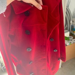 Red Button Up Coat